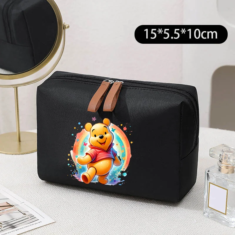 Disney Winnie The Pooh Bear Cosmetics Storage Bag for Women Travel Portable Toiletries Storage Bag Makeup Clutch Women Purse