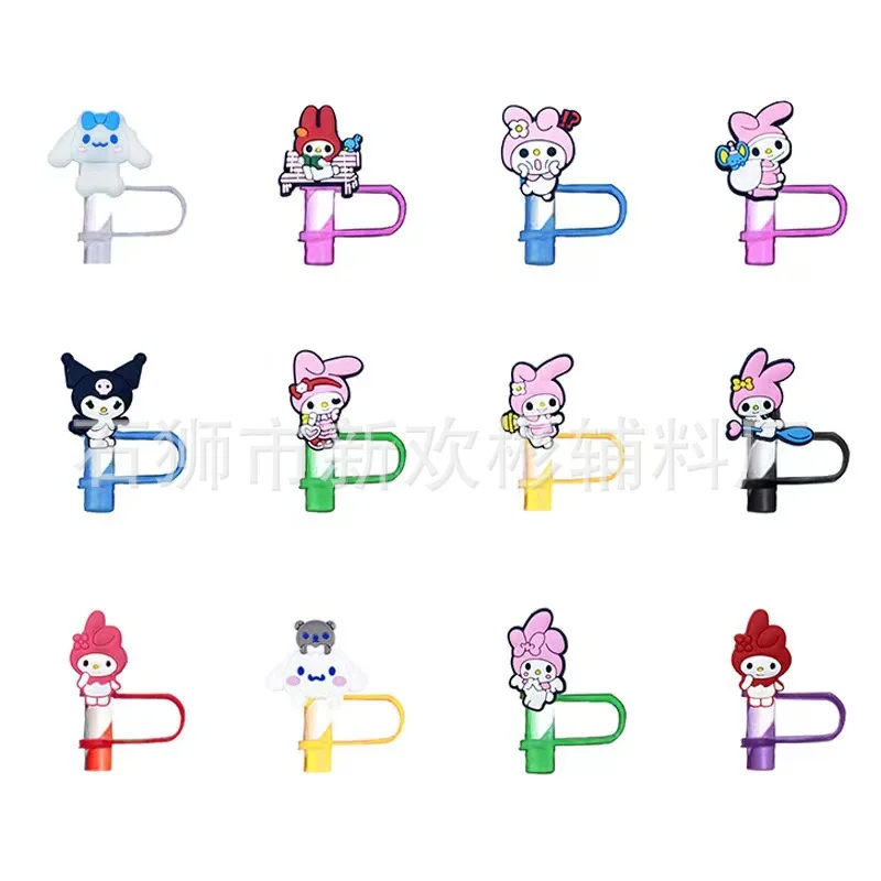 

10pcs Sanrio Hello Kitty Creative Straw Dust Plug Outdoor Seaside Reusable Cartoon Peripheral Cute Straw Cap Gifts Available