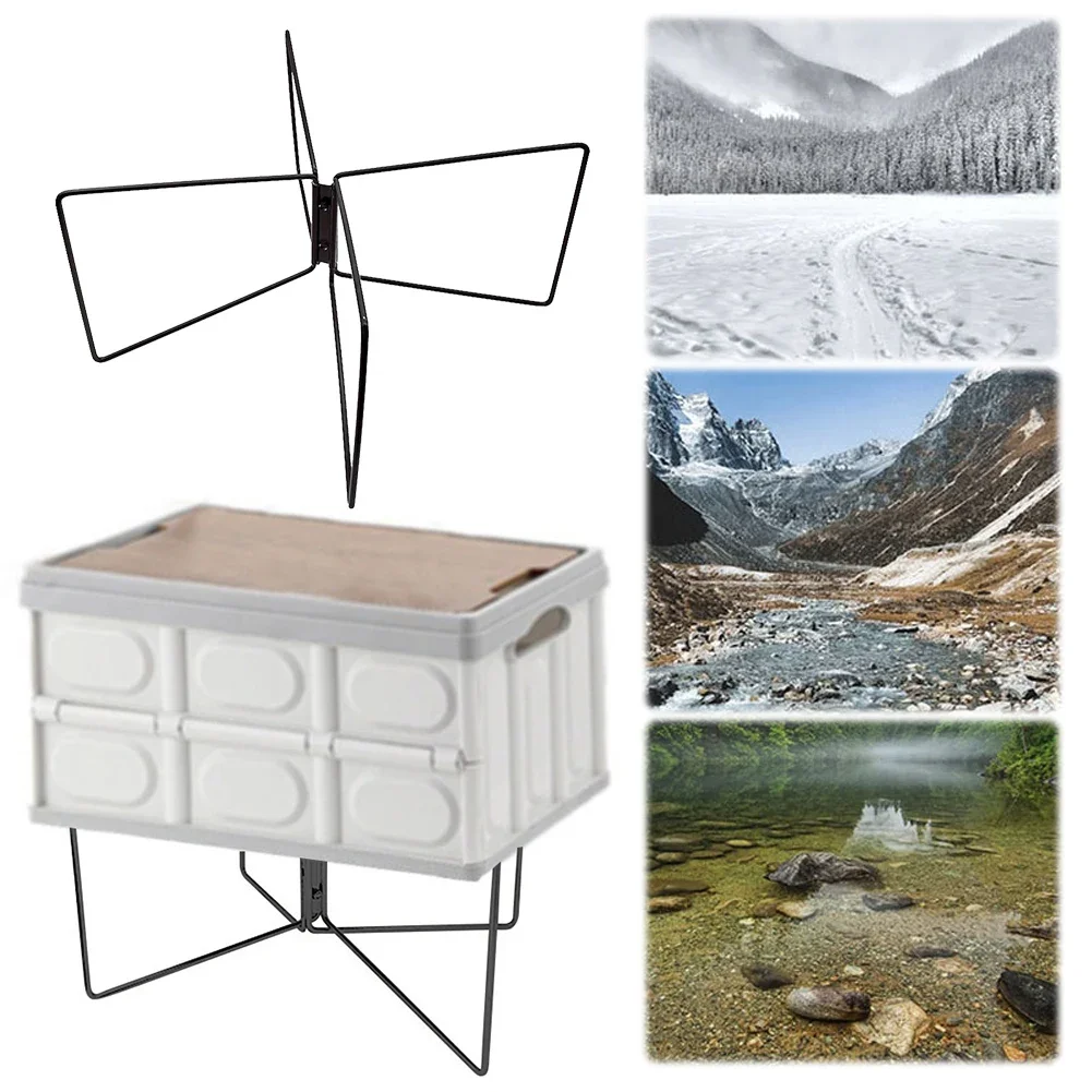 

Aluminum Alloy Box Stand Portable Organizer Box Folding Stand Stainless Steel Outdoor Storage Boxes Shelves for Travel Cooking