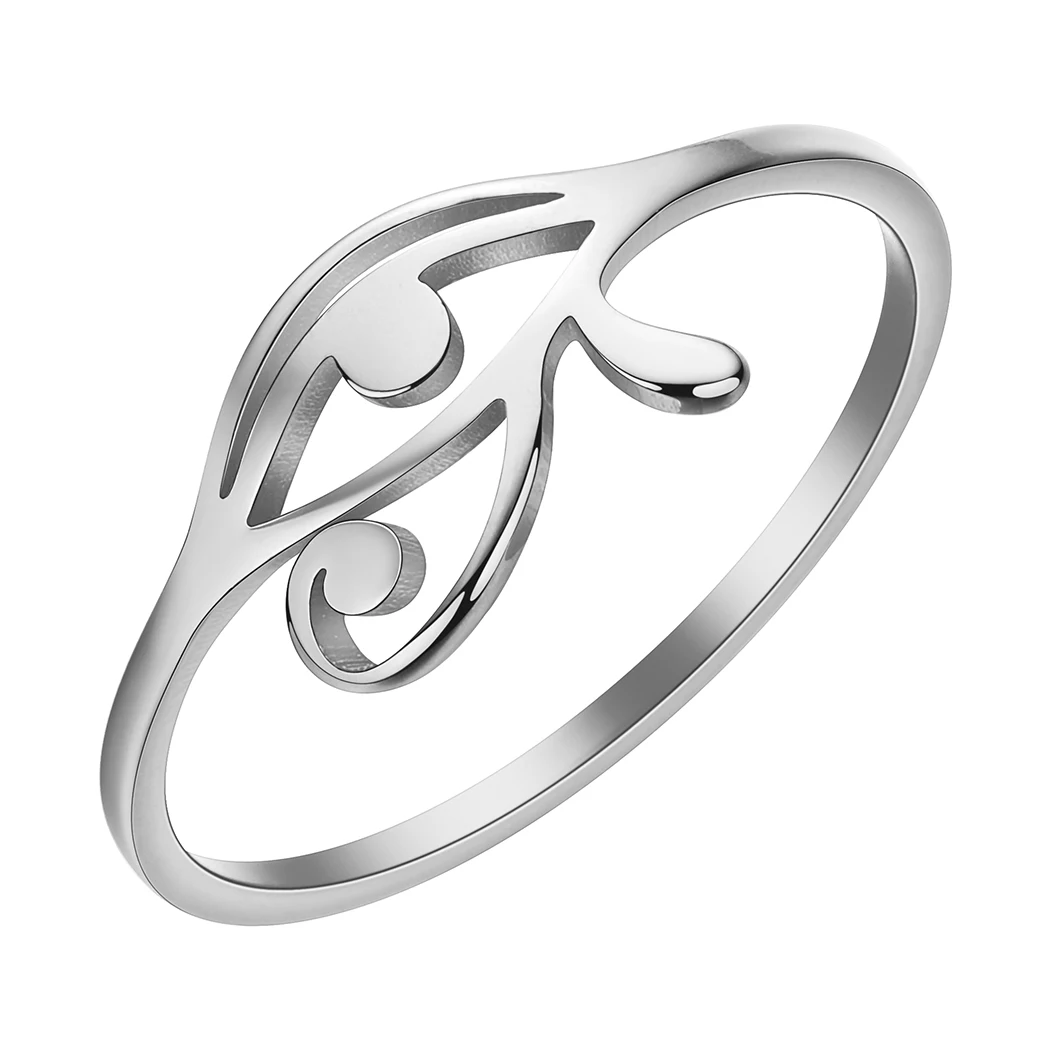 Cxwind Laser carved stainless steel ring eye of Ra ring, Key of Life ring Egyptian ring personalized jewelry birthday gifts