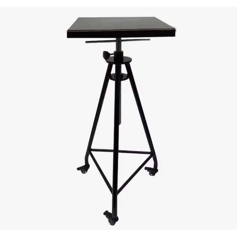 Adjustable Height Ceramic Sculpture Turntable with Wheels Rotating Display Stand for Pottery Art Clay Modeling Workbench Tool