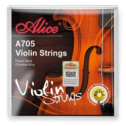 Alice A705 Violin Strings Set Stainless Steel Chrome Alloy Winding Steel Core 4 Strings/ Set for 4/4,3/4,1/2,1/4,1/8