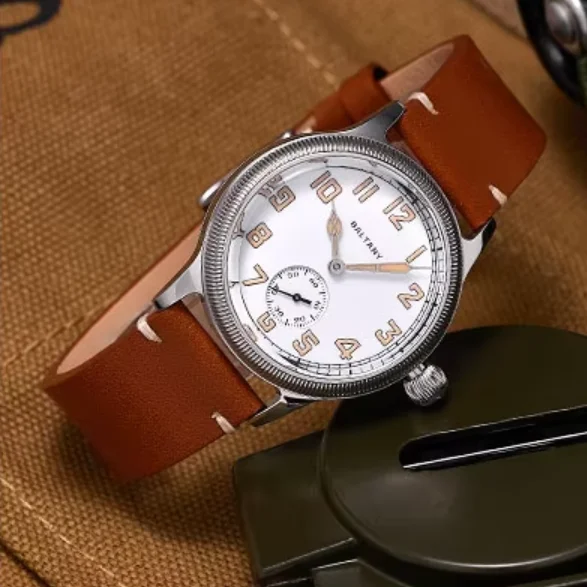 Baltany Men Automatic Watch Pilot 38mm Mechaical Wristwatch Sapphire Mirror Diver 100M Waterproof C3 Luminous ST1701