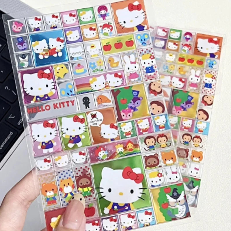 Hello Kitty 1 pièces autocollant Kawaii bricolage dessin animé autocollant vente chaude à la main mignon fille coque de téléphone tasse d'eau décoration autocollant cadeau