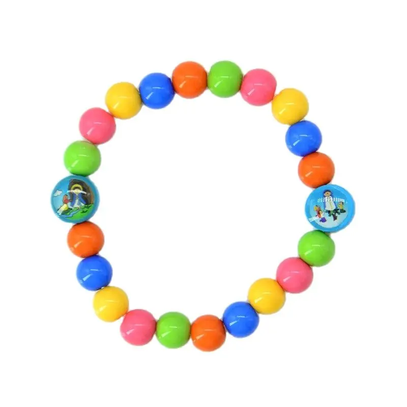 NEW Cartoon Rosary Beads Bracelet Children Kid Girls Boys Catholic Fashion Religious Jewelry