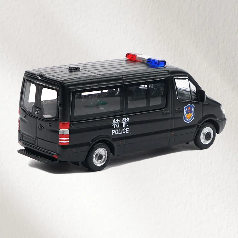 POPRACE Diecast 1/64 Scale Benz Alloy Model Cars Benz Ling Police Car Y64-04 Play Vehicles Toys for Boys Gift Original Box