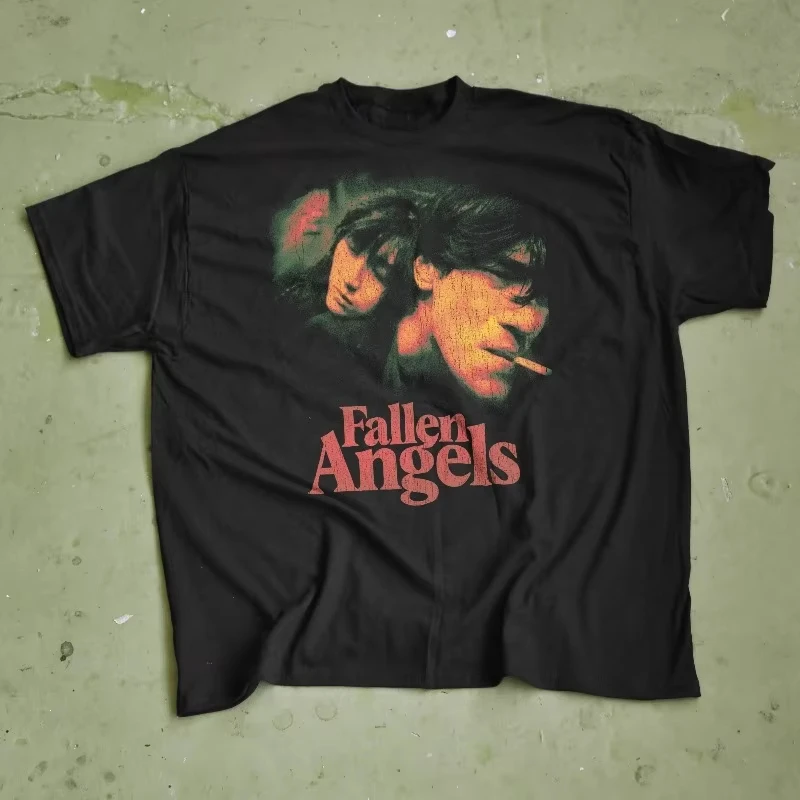 Wong Kar Wai Fallen Angels Movie Graphic T‑Shirt Men Vintage Print Short Sleeve O‑Neck Casual Tee for Film Fans Streetwear Tops