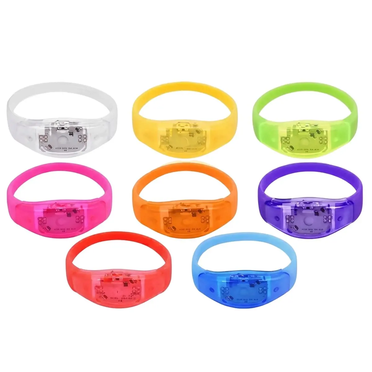 8Pcs LED Glow Bracelets with Sound Activated Flashing for Night Events in the Dark Party Supplies Party Favors