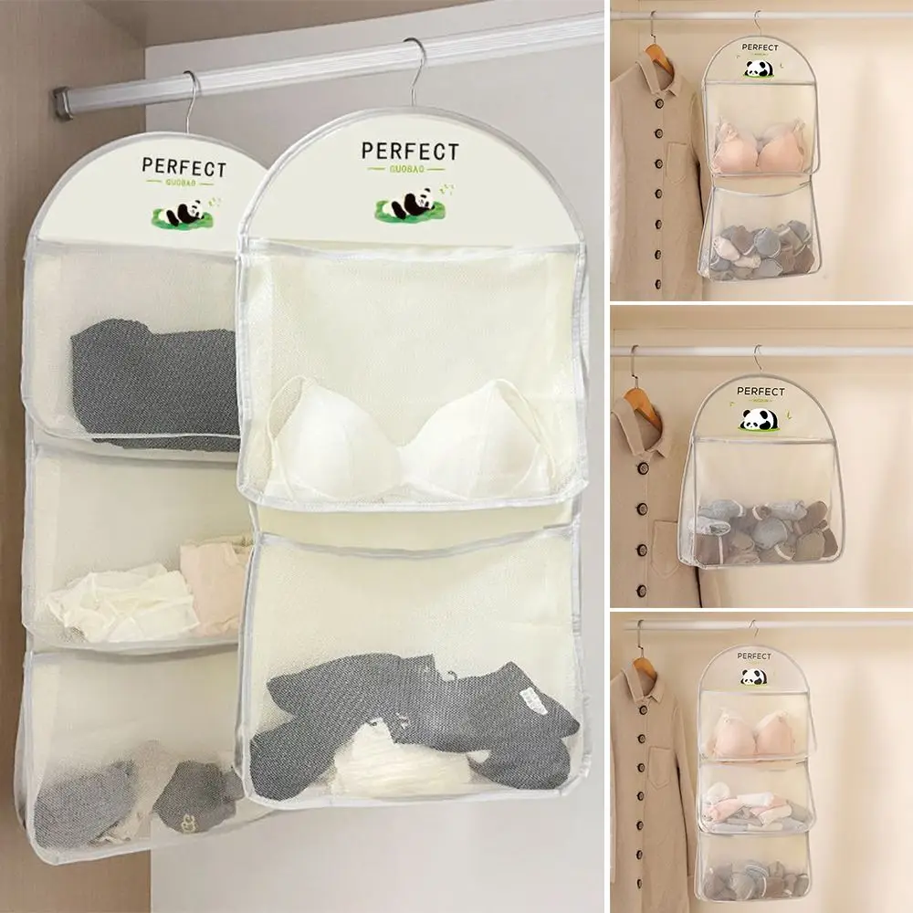 Multi-layer Storage Mesh Bag Save Space Large Capacity Socks Storage Bags Wardrobe Hanging Multi-function