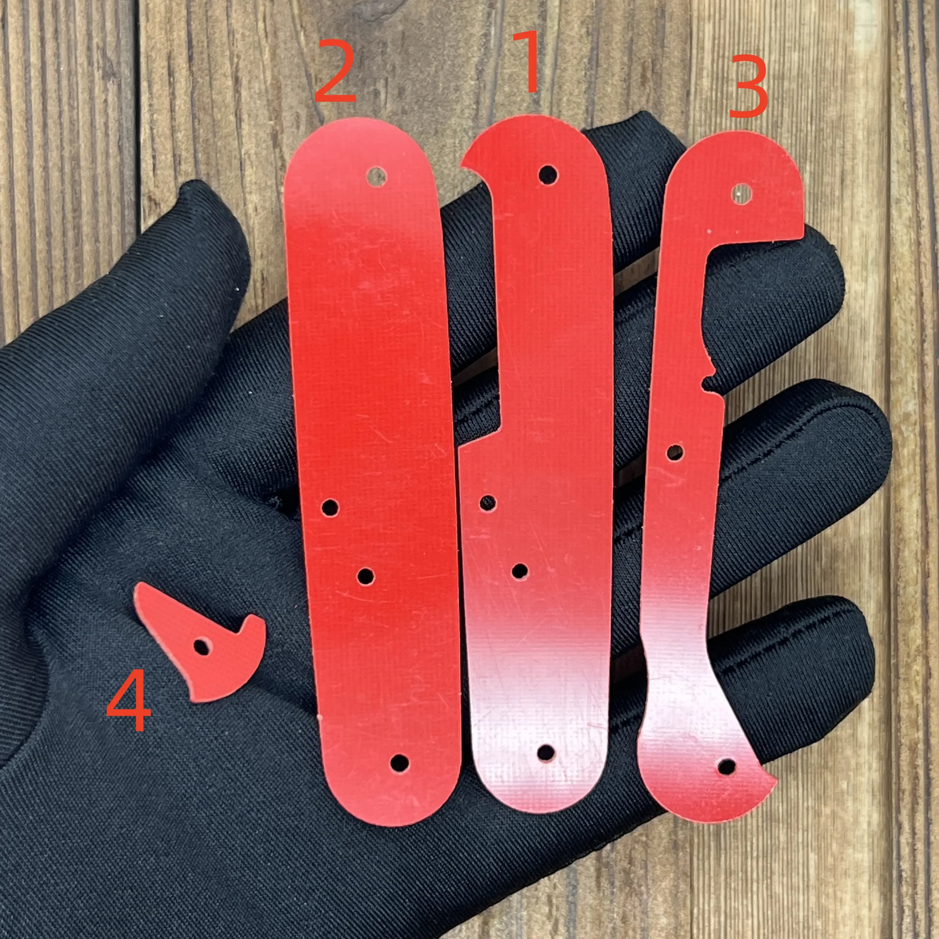 4 Style Red G10 Liner With Non-conductive and Triangular Gasket For 91mm Victorinox Swiss Army Knife SAK DIY MOD Accessories