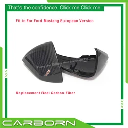 2015-2022 For Ford Mustang European Version OEM/OX Horn Shape Add On/Replacement Carbon Fiber Body Side RearView Mirror Cover