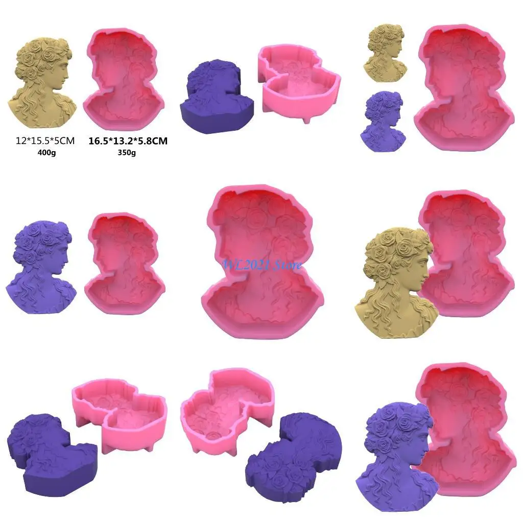 

G5GC Silicone Dame Statue Decor Mold Resin Epoxy Craft Polymer Clay Craft DIY Ornament Jewelry Making Tool