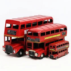 Figurine di auto modello in miniatura di autobus a doppio strato di londra per la decorazione domestica giocattoli per bambini artigianato fotografia puntelli ornamento