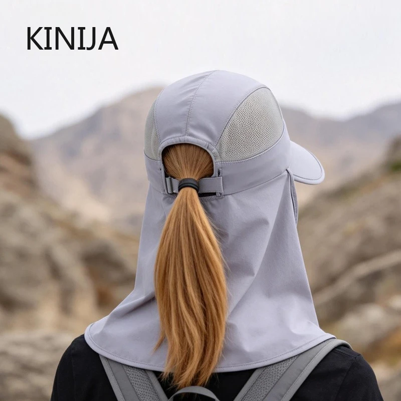 Summer Fishing Sun Protection Baseball Cap Quick Drying Waterproof Detachable Sun Cap Shawl Women Outdoor Bicycle Visor Cap Men