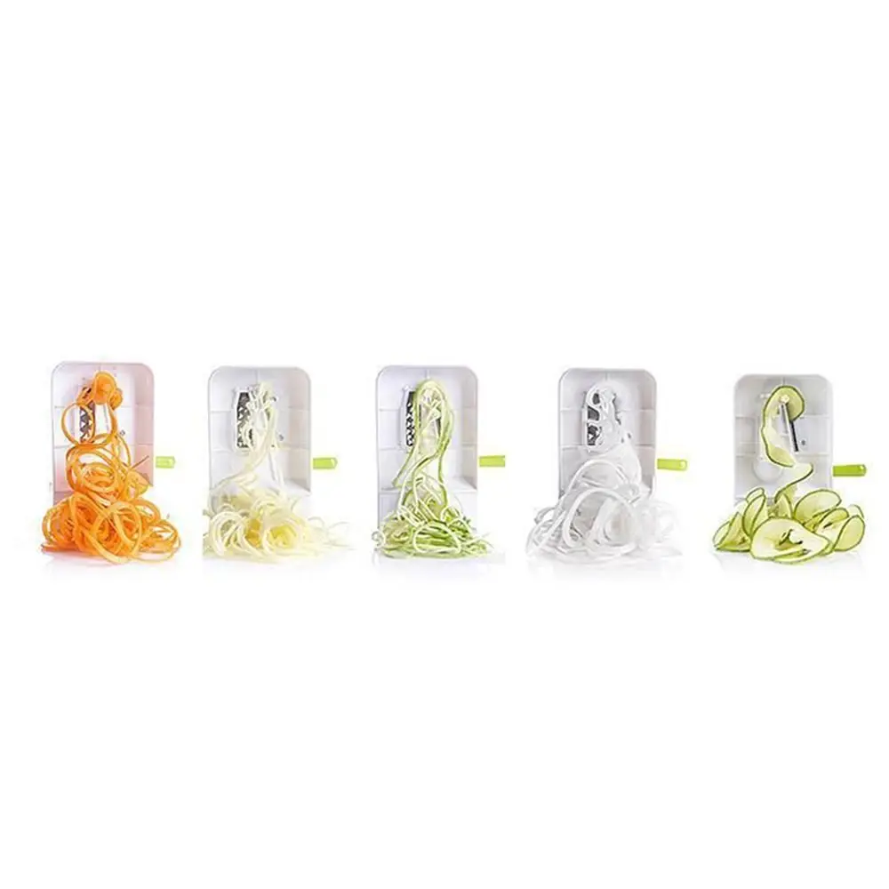 

4 Blades Vegetable Spiralizer Multifunctional Foldable Hand Crank Grater Durable Suction Base Vegetable Slicer Curly Fries