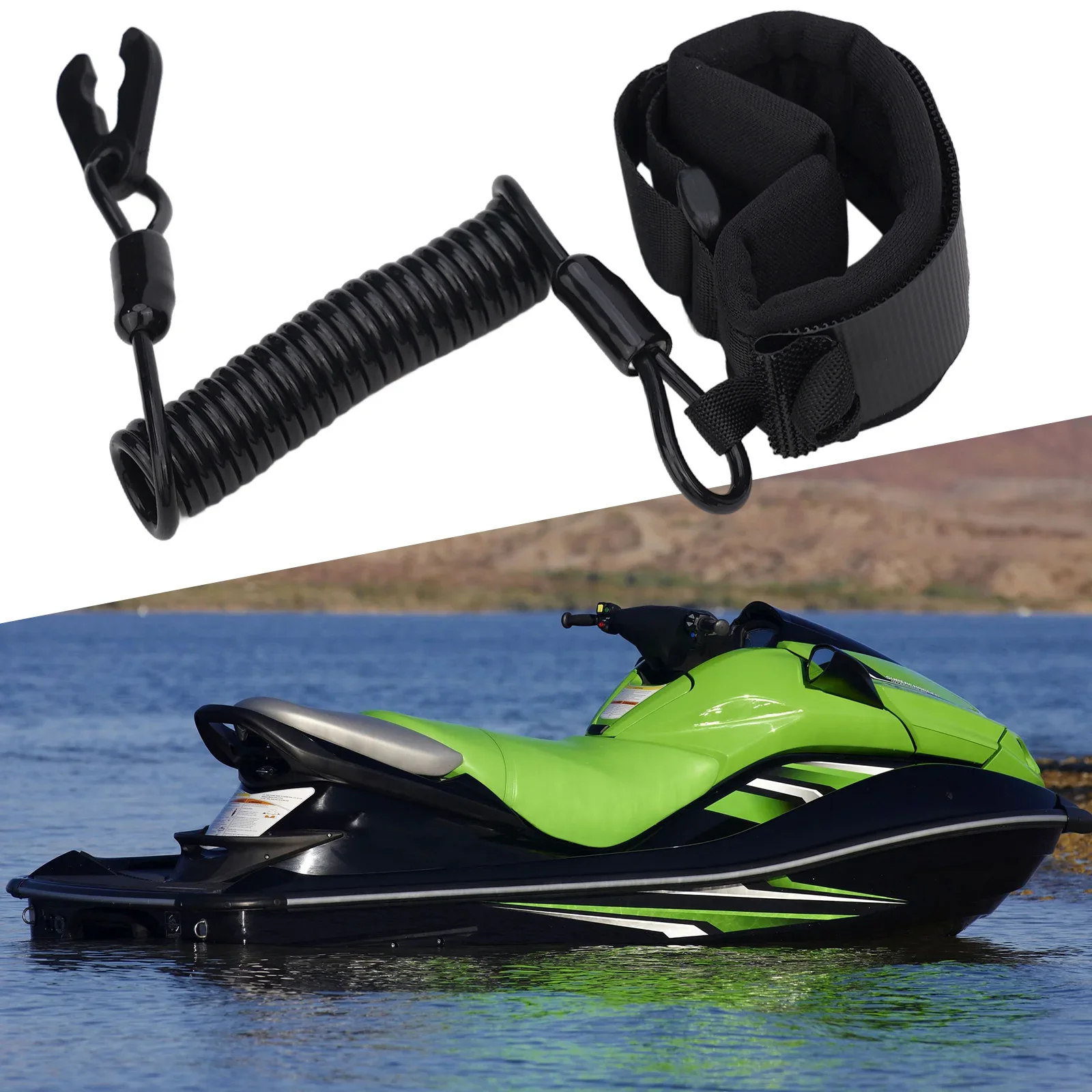 

Высококачественный ремешок SafetyTether для Kawasaki Jet Ski, голубой и черный, Нейлоновый, поликарбонатный, резиновый, запасные автозапчасти