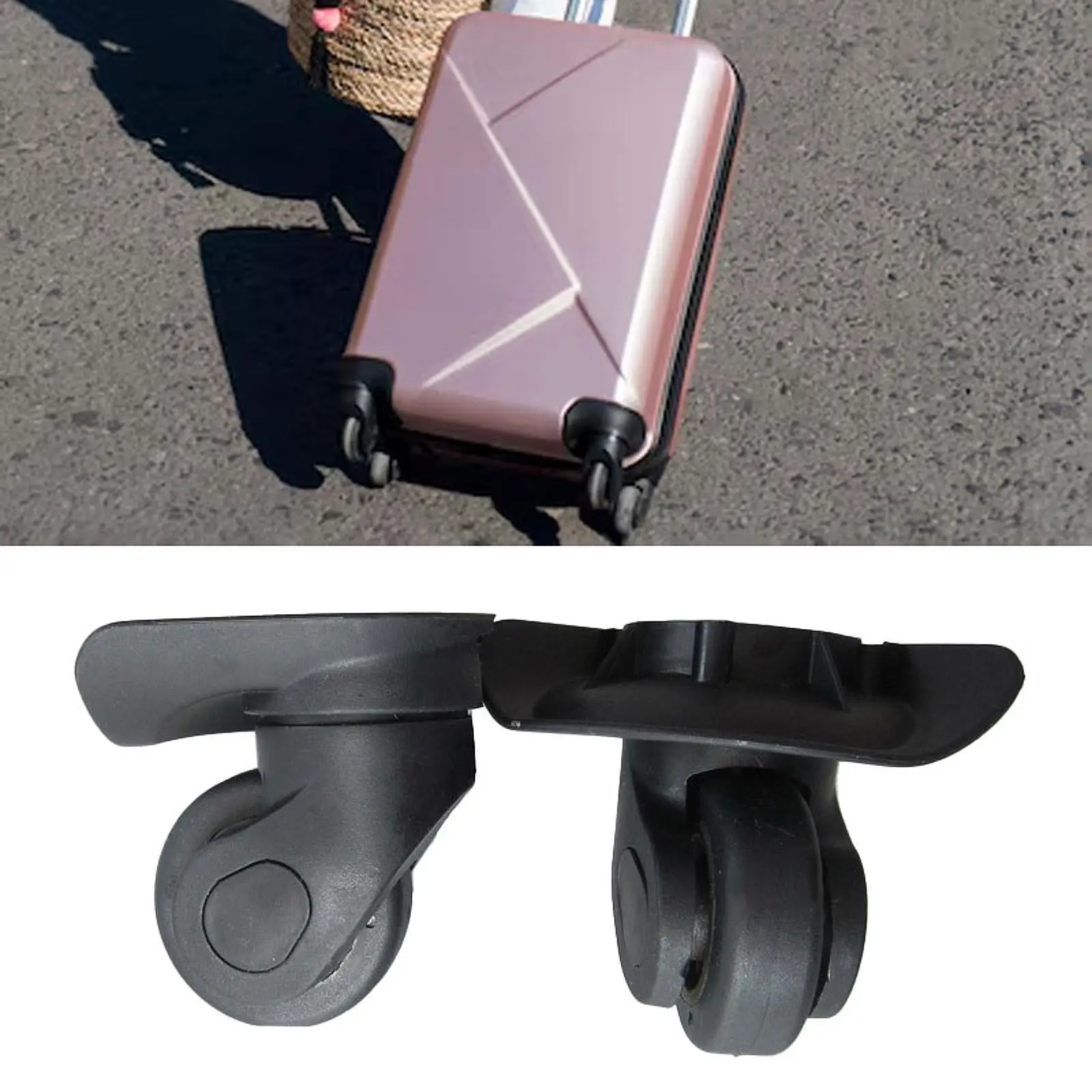 2 Pieces Suitcase Wheels 360° Rotating Luggage Wheels for Travel Drawbar Box