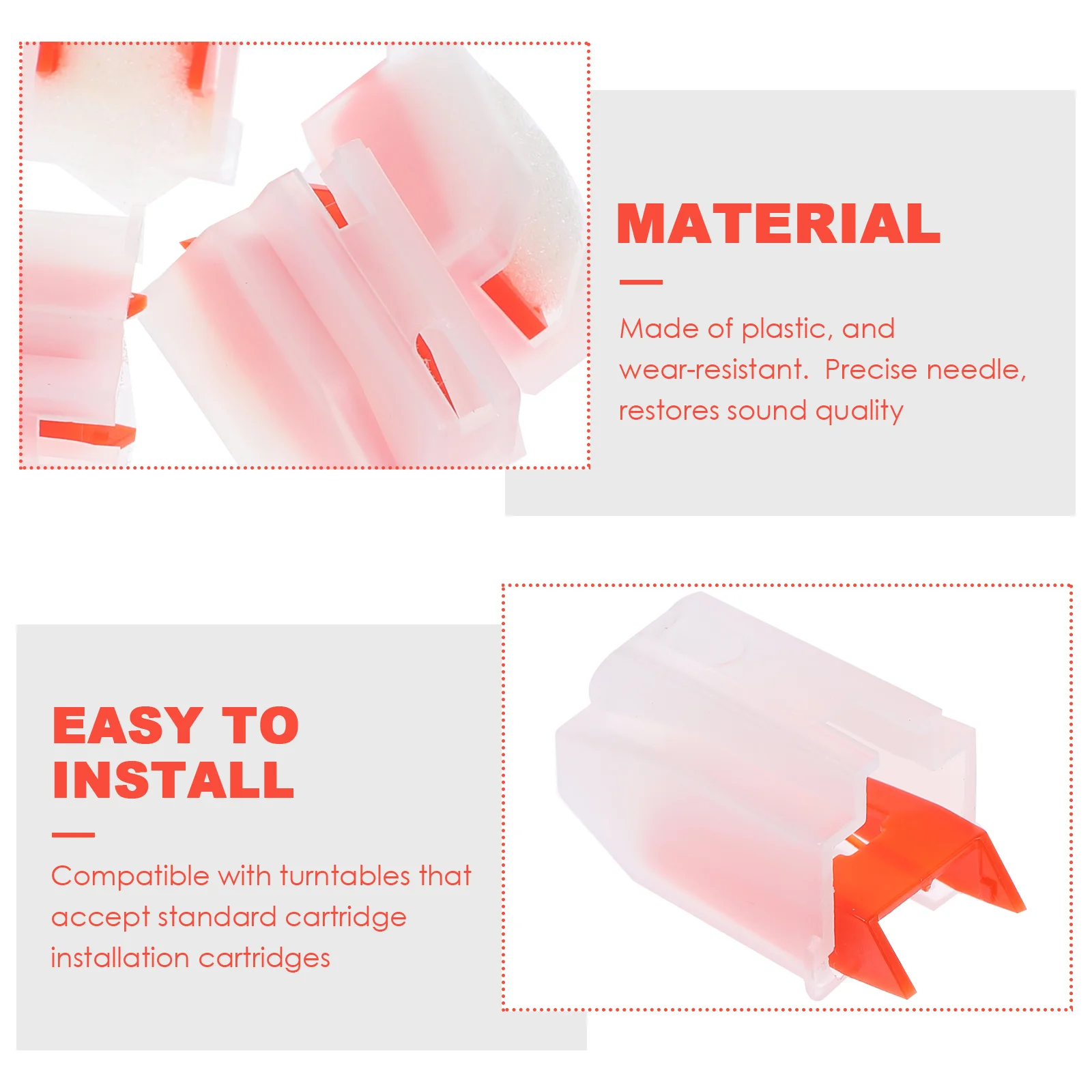 

5pcs Stylus Replacement Needles for Record Player Attachment Vinyl Turntable Universal Plastic Pickup Stylus Needle