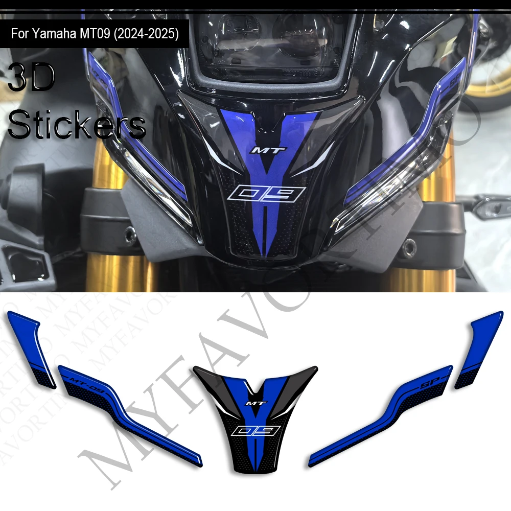 For Yamaha MT-09 MT09 MT 09 SP 2024 2025 Motorcycle Fuel Tank Pad Protector stickers 3D resin stickers kit 3