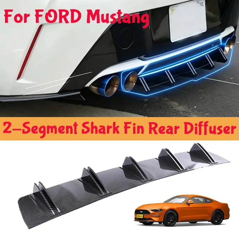 For FORD Mustang Shark Fin Rear Diffuser Split Chassis Spoiler Auto Aerodynamic Parts Aerodynamic Modification