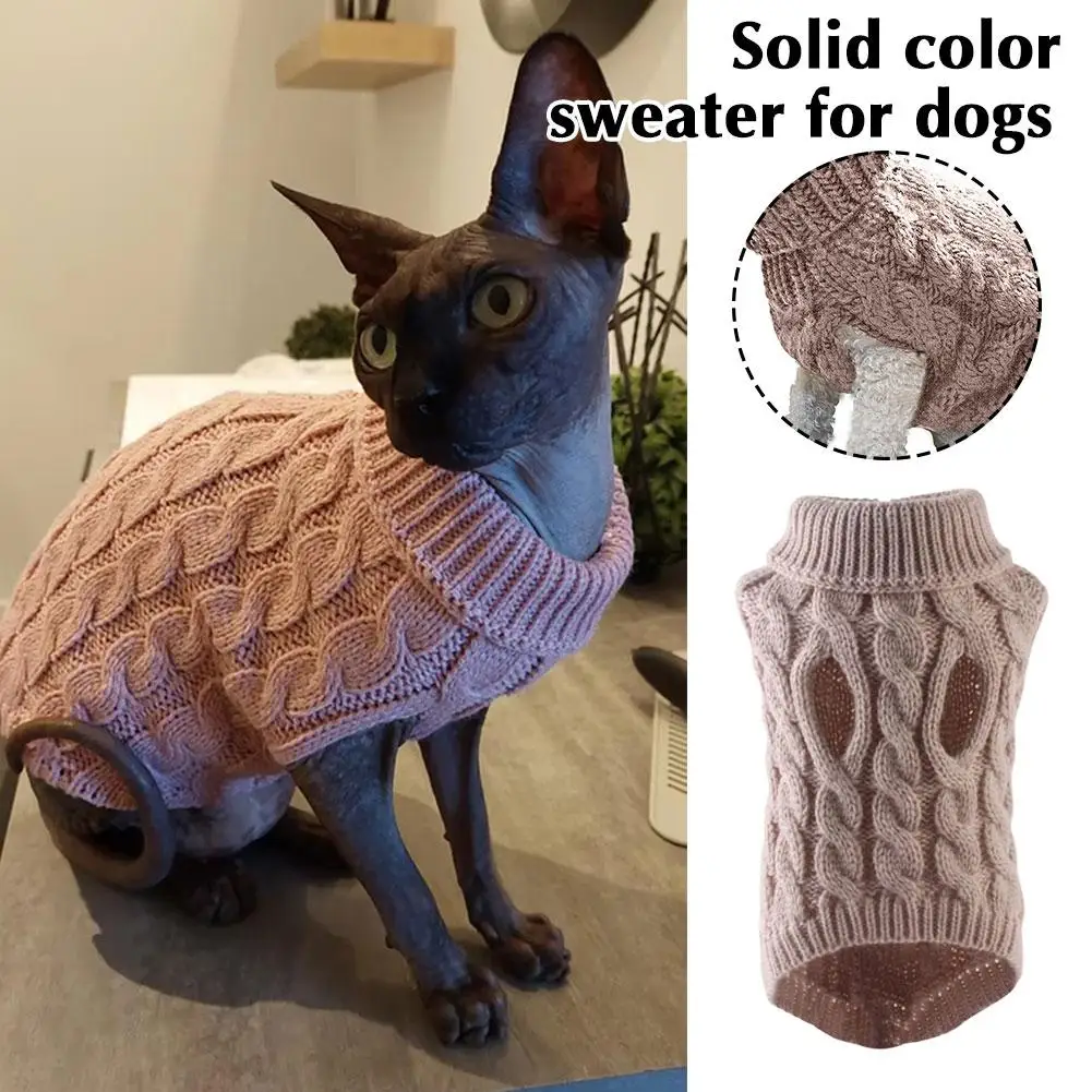 Winter Solid Color Classic Solid Chihuahua Puppy Dog Sweater For Small Dogs Winter Warm Pet Clothes Knitting Warm Comfort Clothi