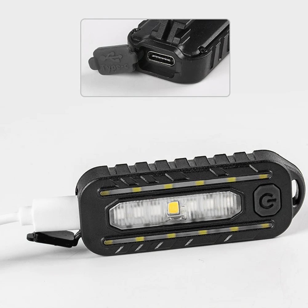 Mini Thin Flashlight Tactical Police Shoulder Light with Clip USB Rechargeable Bicycle Warning Lights Cap Helmet Lamp Work Light