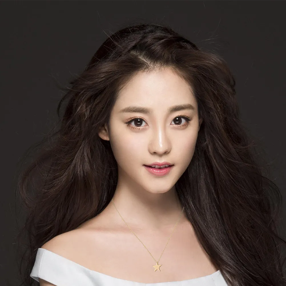 

Золотое колье-звезда для женщин: элегантная тонкая цепочка с простым кулоном, модное ювелирное украшение для вечеринок и повседневной носки, подарок для неё