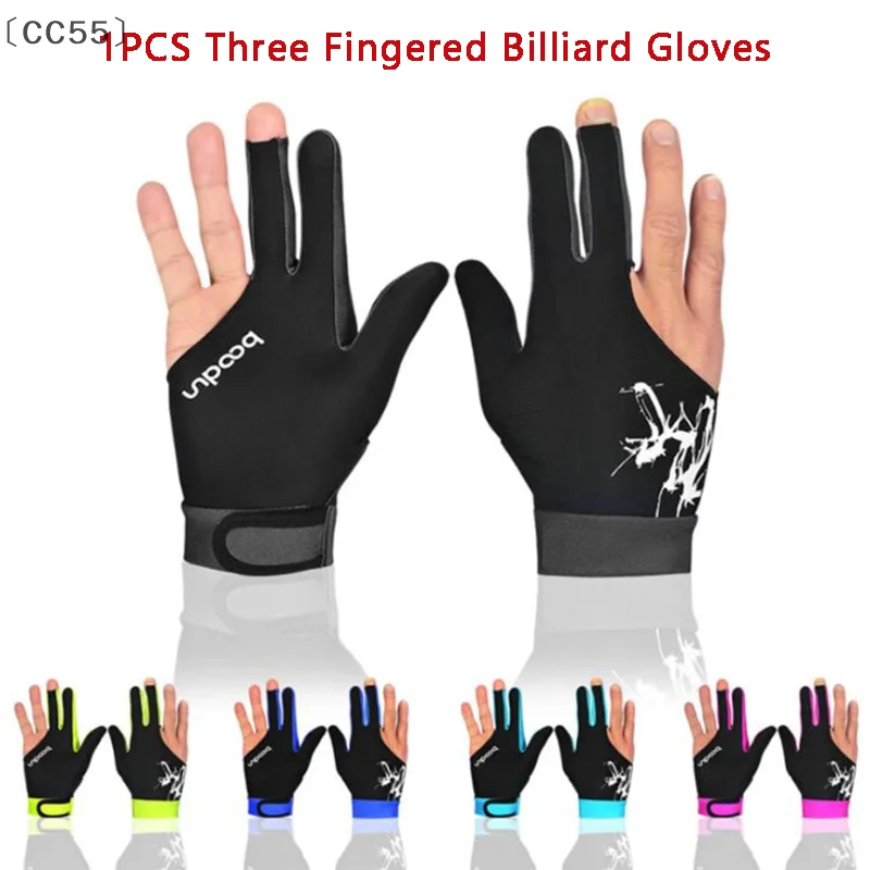 〔CC55〕 Thin Billiard Gloves 3-Finger Snooker Glove Fits Both Left And Right Hand Wrist Support