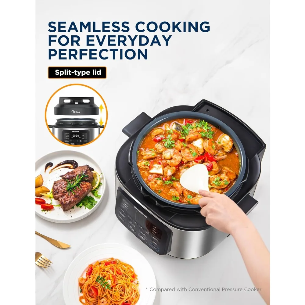 طنجرة ضغط كهربائية شعبية 12 في 1، 6.5 كوارت، 12 إعدادًا مسبقًا، طباخ بطيء قابل للبرمجة متعدد الوظائف، طنجرة أرز-جديد #3