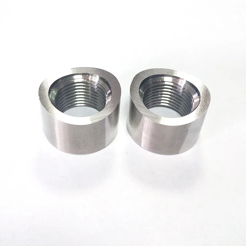 1/2PCS M18x1.5 304 Stainless Steel Curved Notched O2 Oxygen Sensor Weld Bung Nut Exhaust Adapter