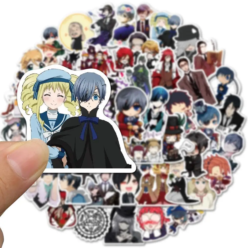 10/30/50PCS Cartoon Ciel Phantomhive Non Repetitive Stationery Sticker Baldroy Kawaii School Supplies Animation Derivatives