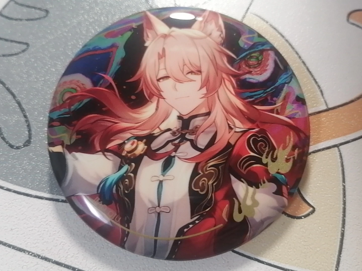 

Game Honkai Star Rail Jiaoqiu 75mm Cosplay Cute Props Badge Brooch Bedge Pin Anime