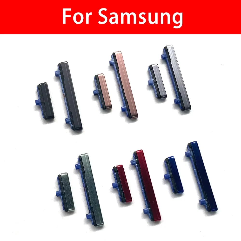 50Pcs，For Samsung Note 8 9 10 Lite 20 Ultra S8 S9 10 Plus Side Volume Button + Power ON / OFF Buttton Key Set Replacement Parts