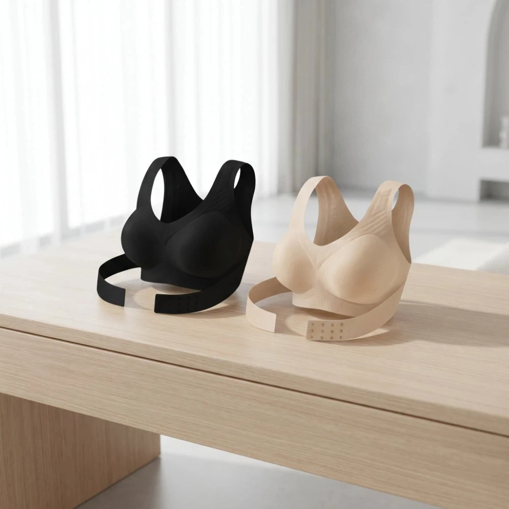 

Posture Corrector Seamless Push Up Bra Anti-sagging Cross Back Gathered Wireless Bra Lingerie Shockproof Underwear Women