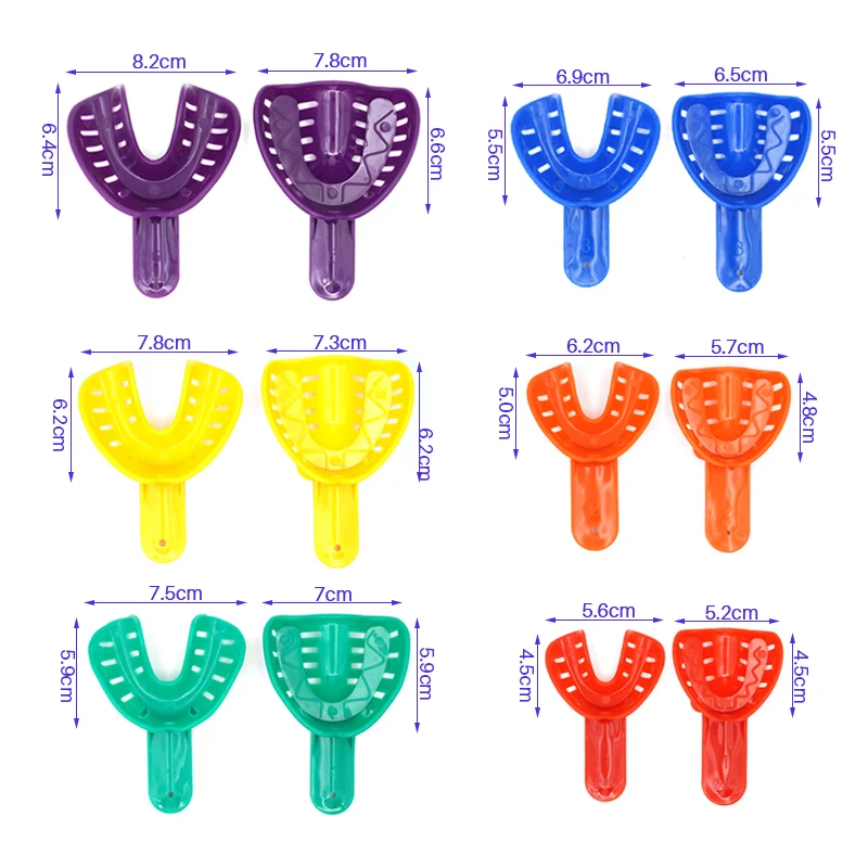 12Pcs/set Dental Impression Trays Plastic Teeth Holder Kit Central Supply Materials Teeth Holder Oral Care Tools For Adult Child