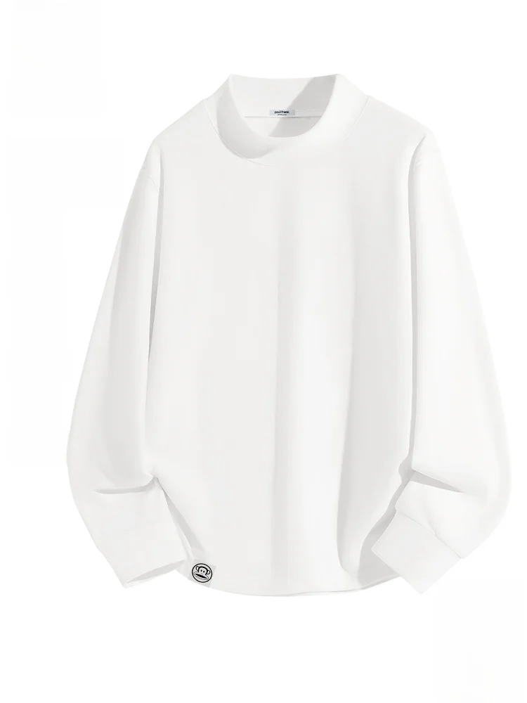 

Мужская термофутболка с длинным рукавом и высоким воротником для осени и зимы, теплая, из хлопка, повседневная