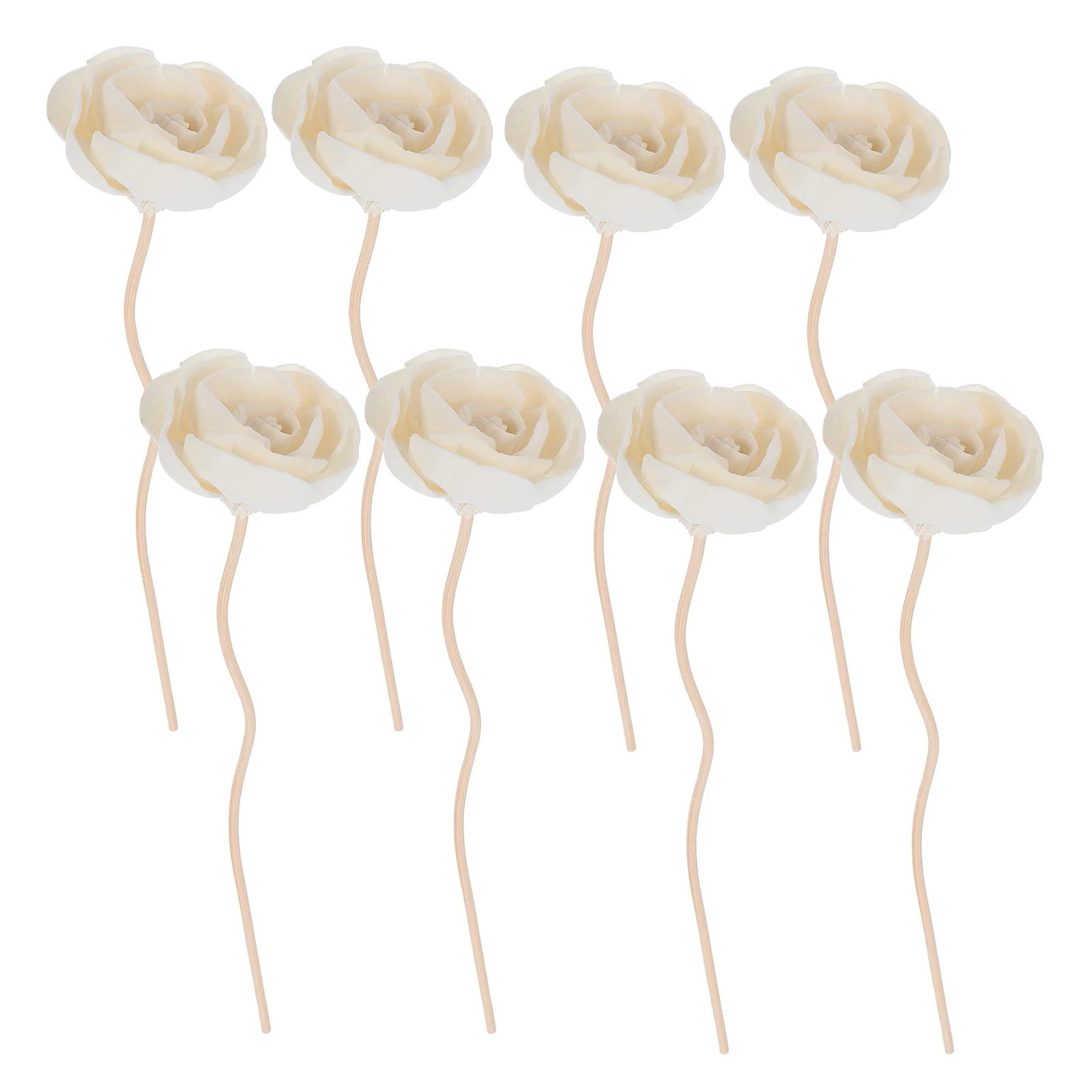 

8pcs Dried Flowers Diffuser Sticks Aromatherapy Rattan Set Natural Ivory Scent Home Office Rattans