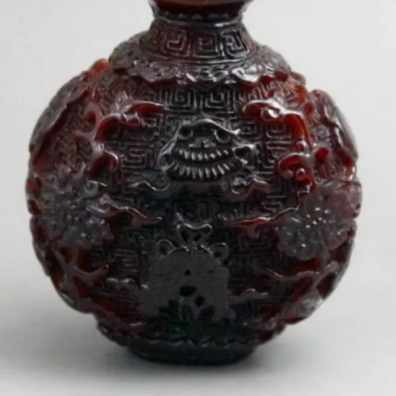 Old CHINESE SUPERB NATURAL HANDCARVED FLOWER SNUFF BOTTLE view 5