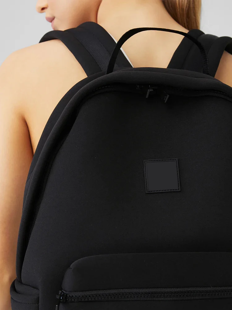 a？？Yoga storage backpack with full logo.waterproof matte chloroprene rubber black yoga fitness bag