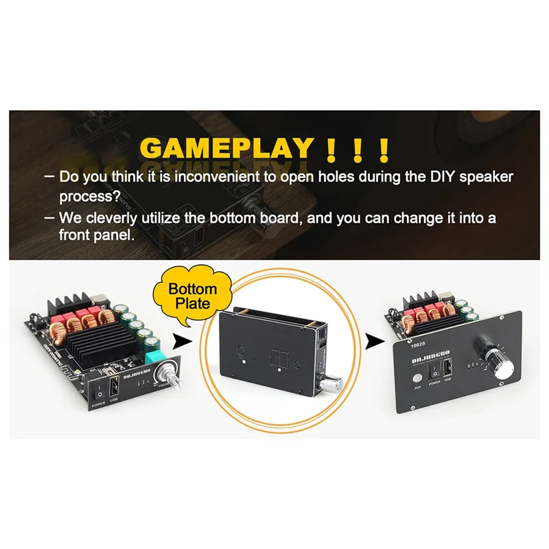 【Получшие предложения】Плата усилителя Bluetooth ZK-1002S 100 Вт + 100 Вт, 12-24 В, широкий вход напряжения, поддерживает входной аудиомодуль USB 3,5 мм