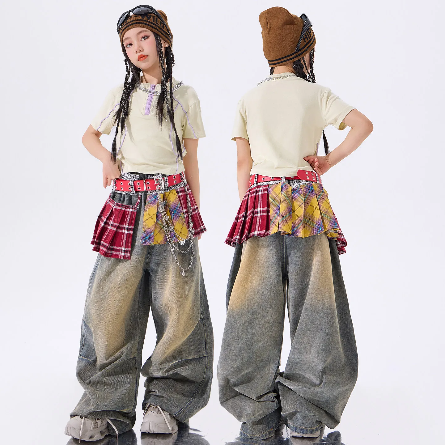 

Детская уличная одежда, костюм для танцев в стиле хип-хоп, одежда для джазовых танцев для девочек, детская одежда для бальных танцев, сценический наряд в стиле Kpop SL15316