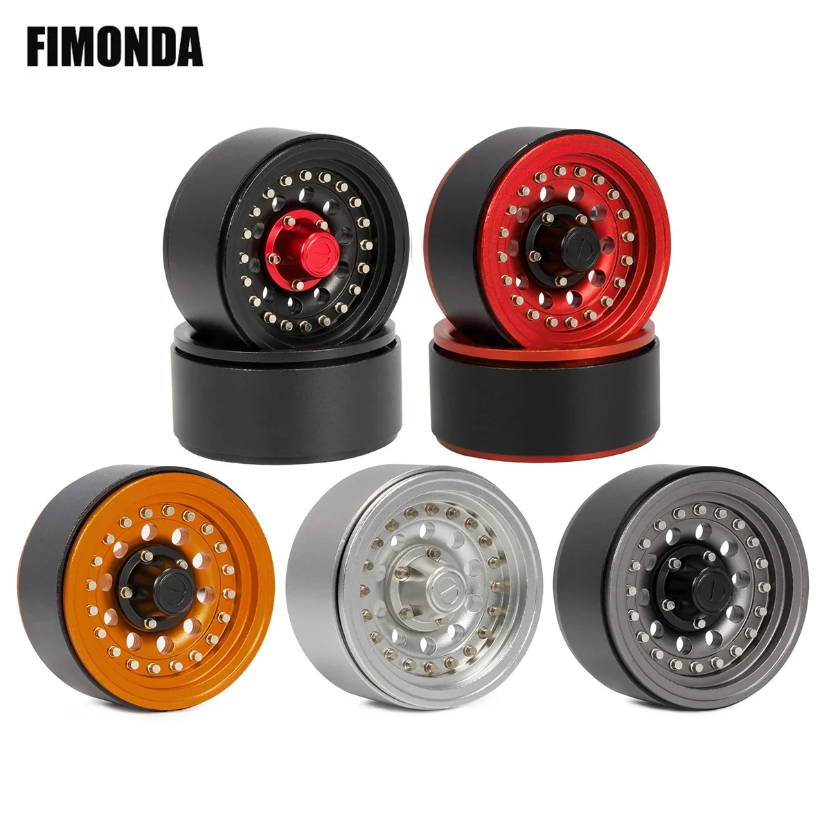 Aluminum 1.9 Inch Wheels Rim with Scale Beadlock Hardware for 1/10 RC Crawler TRX6 TRX4 SCX10 III Wraith Capra VS4-10 Gen8 CC01