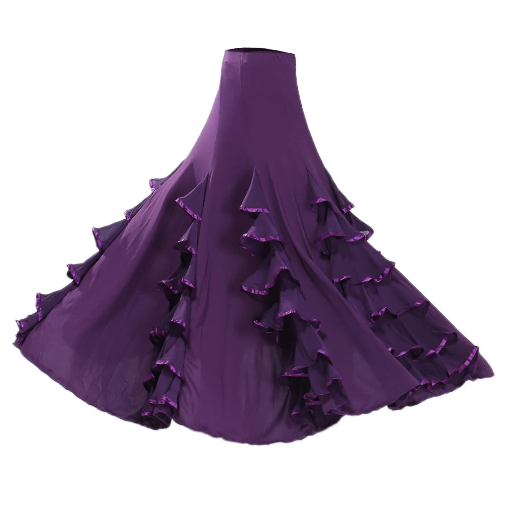 Sukienka do flamenco, walca, big swing, modern, długa spódnica, fioletowa
