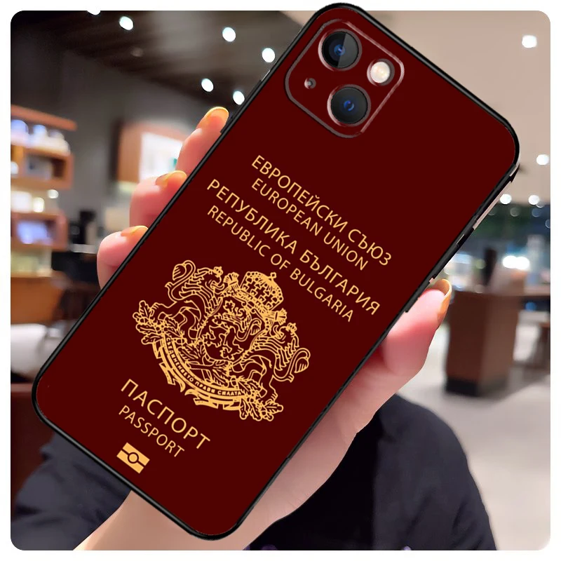 بلغاريا العلم جواز السفر آيفون 17 برو ماكس 15 14 13 11 12 16 برو ماكس ميني 15 16 زائد 16e 17 الهواء غطاء الهاتف