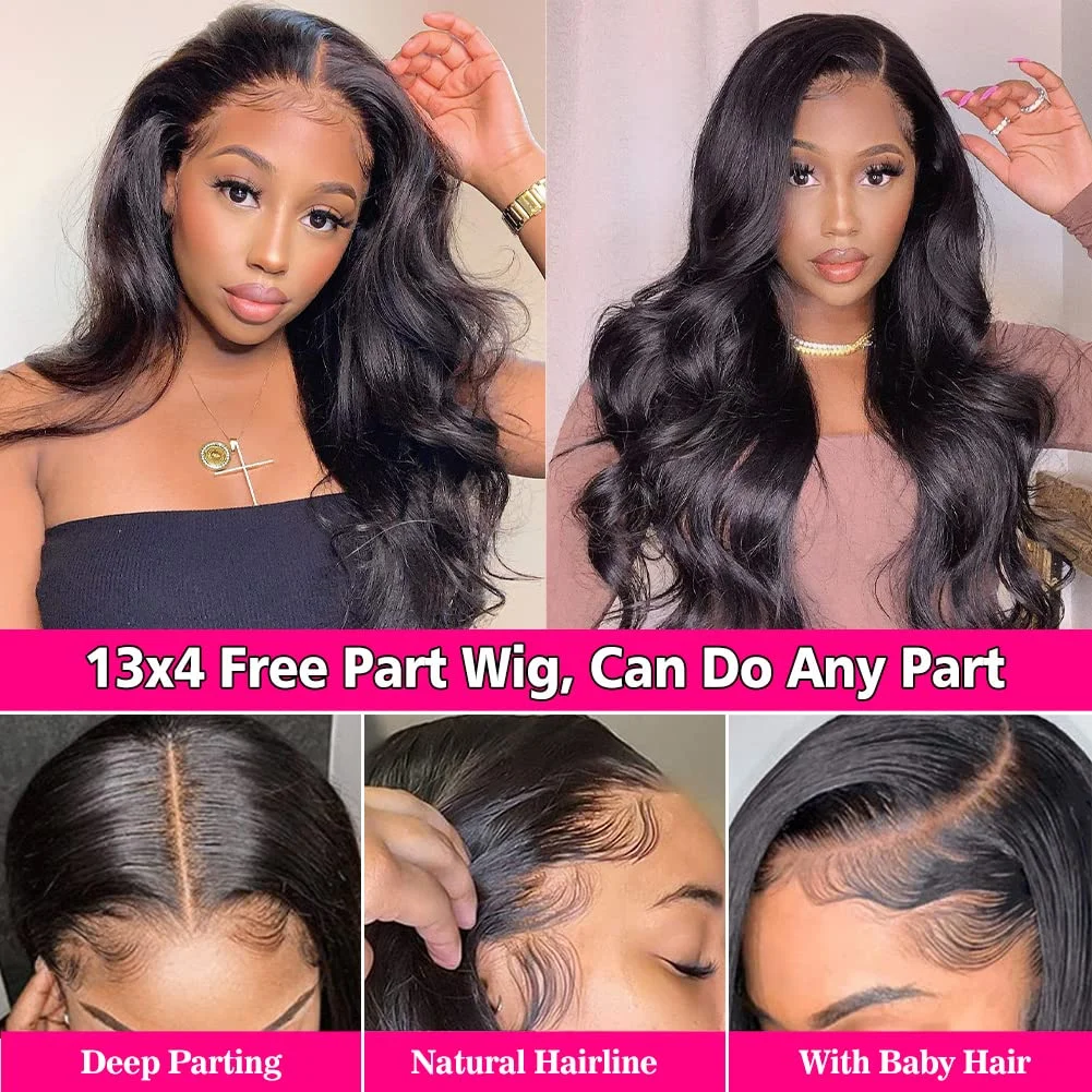 Body Wave Lace Front Wigs Human Hair Pre Plucked 13x4 Lace Front Wigs Human Hair 200% Density Brazilian Virgin Body Wave