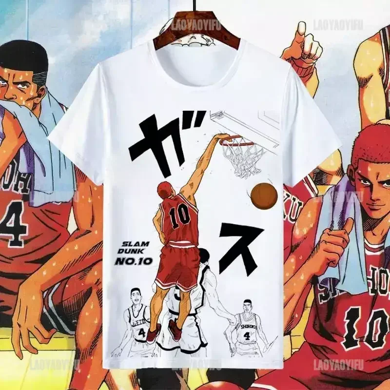 Slam Dunk Master Tij T-Shirt Mode Sakuragi Mitsui Shou Rond Kleding Jeugd Basketbal Korte Mouw Tshirt Mannen Vrouwen Tee Tops