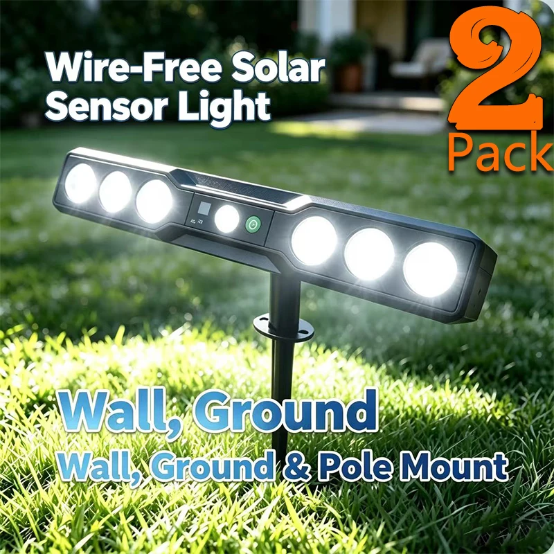 1/2Pcs 3In1 Solar Pathway Wall Light Waterproof Outdoor Lighting, 8-12H Runtime, Tool-Free Install, Yard, Garden, Patio, Walkway