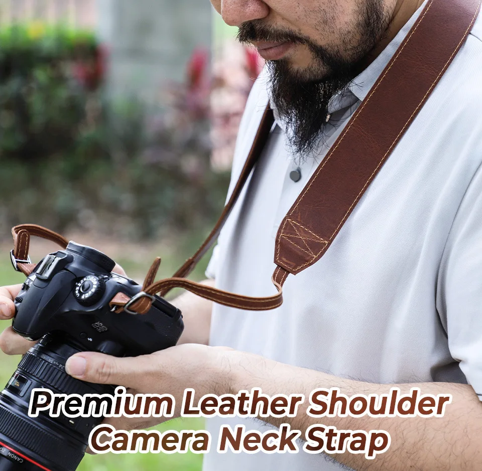 Dual-Sided Leather Digital Camera Slings for Outdoor Travel Comfortable Convenient Crossbody Camera Straps