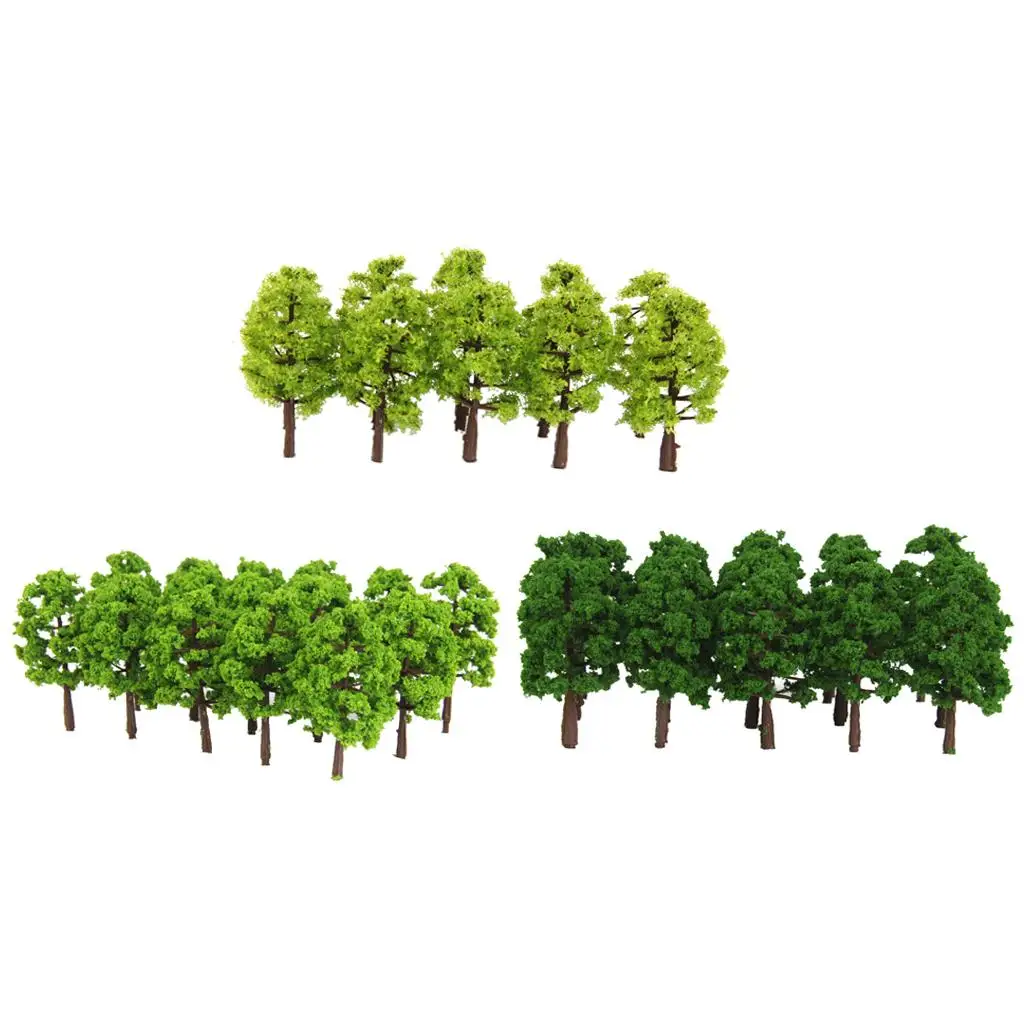 Pack of 60 Assorted Model Trees for Garden Decor and Scenery