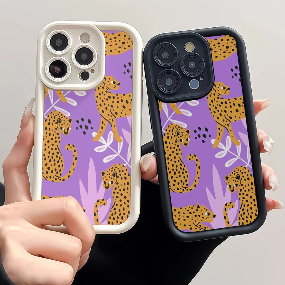 لعوب ليوبارد الثلاثي آيفون 17 يجب أن يكون لديهم جراب هاتف آيفون 17 16 15 14 13 12 برو ماكس غطاء سيليكون مقاوم للصدمات